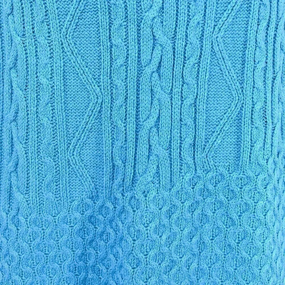 Women's New York & Company Sweater | Blue | Crew Neck | Large | Cable Knit - Picture 11 of 14